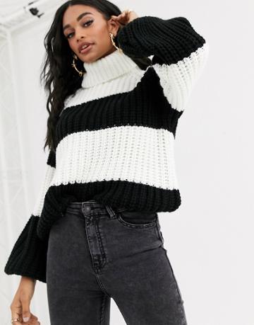 Ivyrevel Oversized Knitted Sweater In Black And White-multi