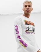 Boohooman Long Sleeve T-shirt With Future Print In White - White