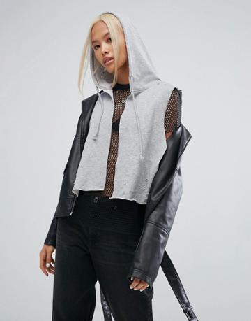 Shikumi Jersey Hooded Scarf - Gray