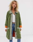 Free People Puffed Out Quilted Dolman Jacket-green