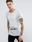 Pull & Bear T-shirt With New Jersey Print In Gray - Gray