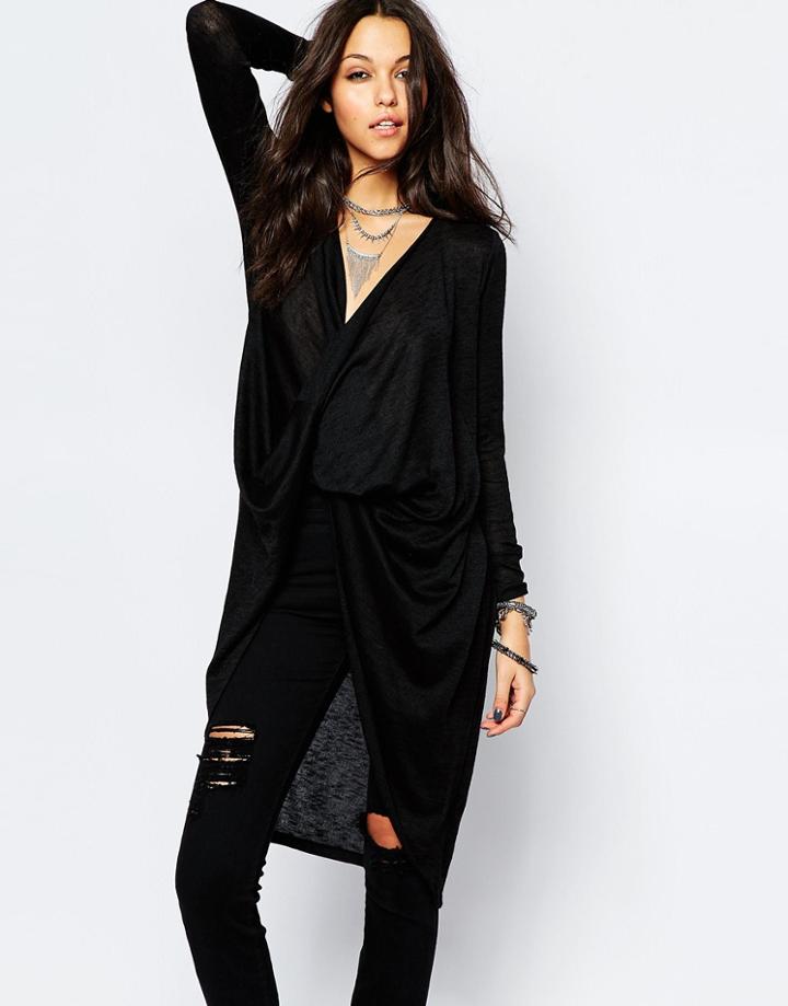 Noisy May Drape Top - Black