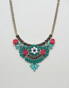 Oasis Flower Statement Necklace - Multi