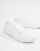 Fred Perry Kingston Twill Plimsolls In White - White