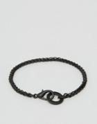 Icon Brand Chain Bracelet In Matte Black - Black
