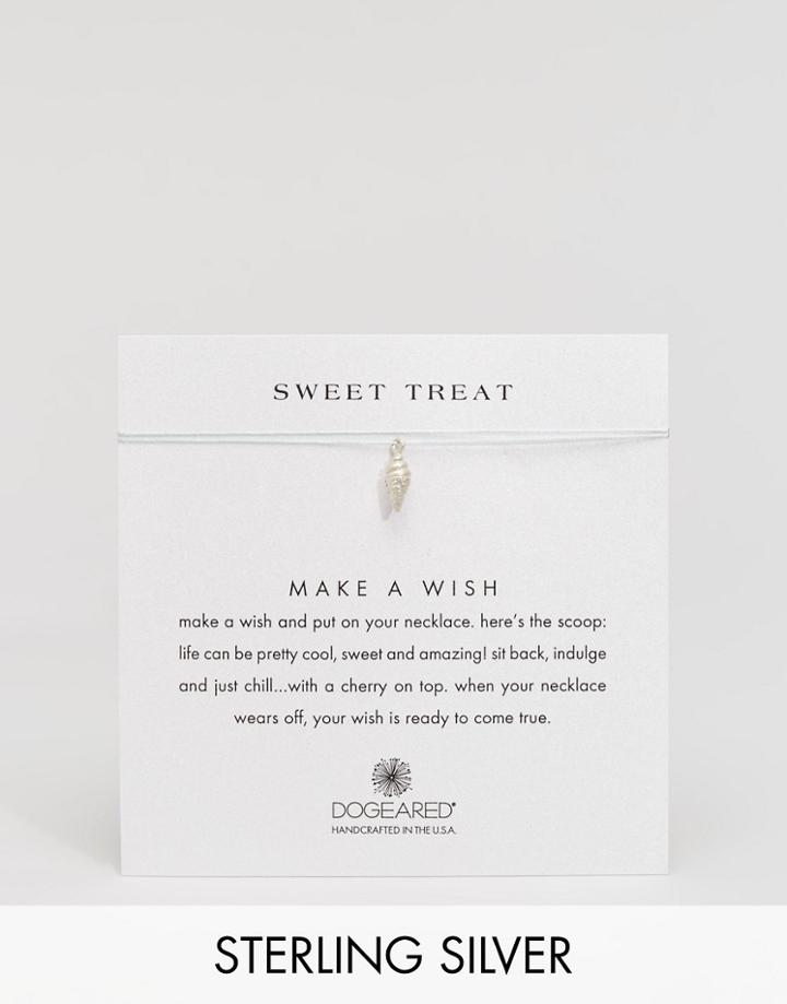 Dogeared Sterling Silver Sweet Treat Ice Cream Cone Make A Wish Necklace