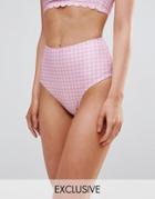 Peek & Beau Gingham High Waist Bikini Bottom - Multi