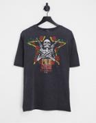 Only & Sons Oversized T-shirt With Guns N Roses Back Print In Washed Black