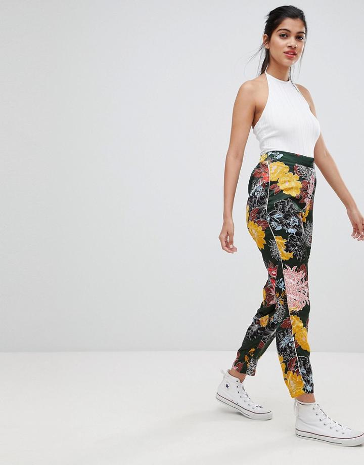 Brave Soul Pixi Floral Pants - Green