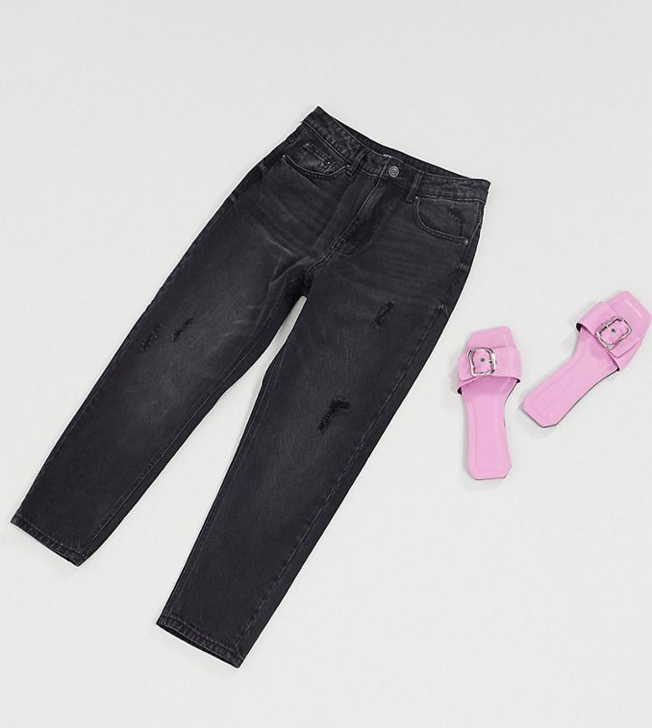 Vero Moda Petite Mom Jeans With High Waist In Black