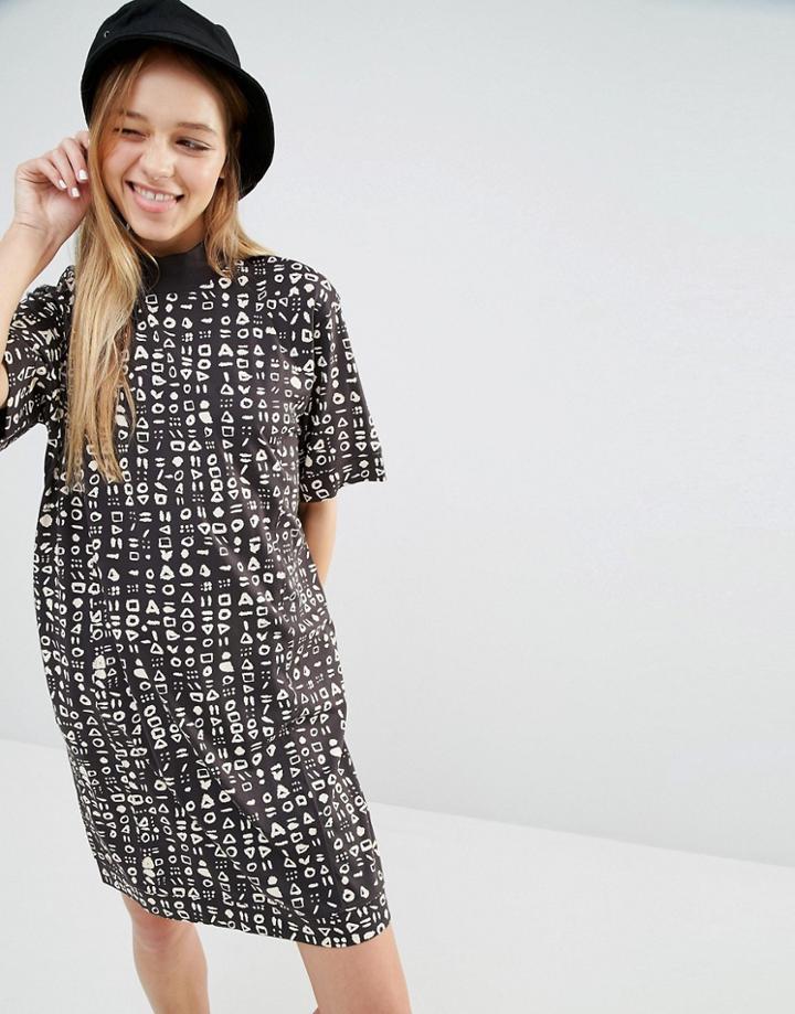 Monki Printed T-shirt Dress - Multi