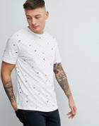 Pull & Bear Organic Cotton T-shirt In White Print - White