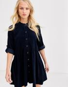 Only Mini Cord Shirt Dress-navy