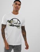 Ellesse Forli T-shirt With Large Floral Logo In White - White