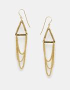 Made Chain Drop Earrings - Brass