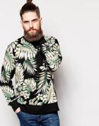 Penfield Sweatshirt With Black Palm Print - Black