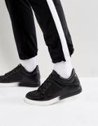 Asos Mid Top Sneakers In Black Texture With Fade Out Sole - Black