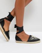 Asos Juleta Embellished Espadrilles - Black