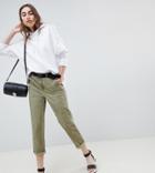 Asos Design Chinos In Oil Wash With Belt - Brown