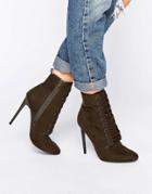 Asos Elthor Lace Up Boots - Green