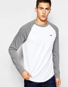 Hollister Raglan Long Sleeve T-shirt - White