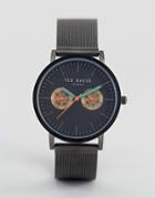 Ted Baker Brit Chronograph Mesh Watch In Black - Black