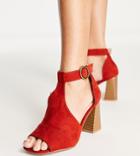 Simply Be Extra Wide Fit T Strap Sandals In Rust-red