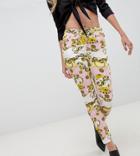 Asos Design Ridley High Waist Skinny Jeans In Scarf Print - Multi