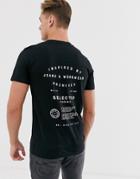 Selected Homme Back Graphic Print T-shirt In Black - Black