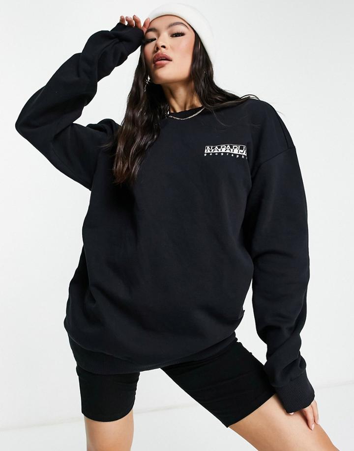Napapijri Yoik Back Print Sweatshirt In Black