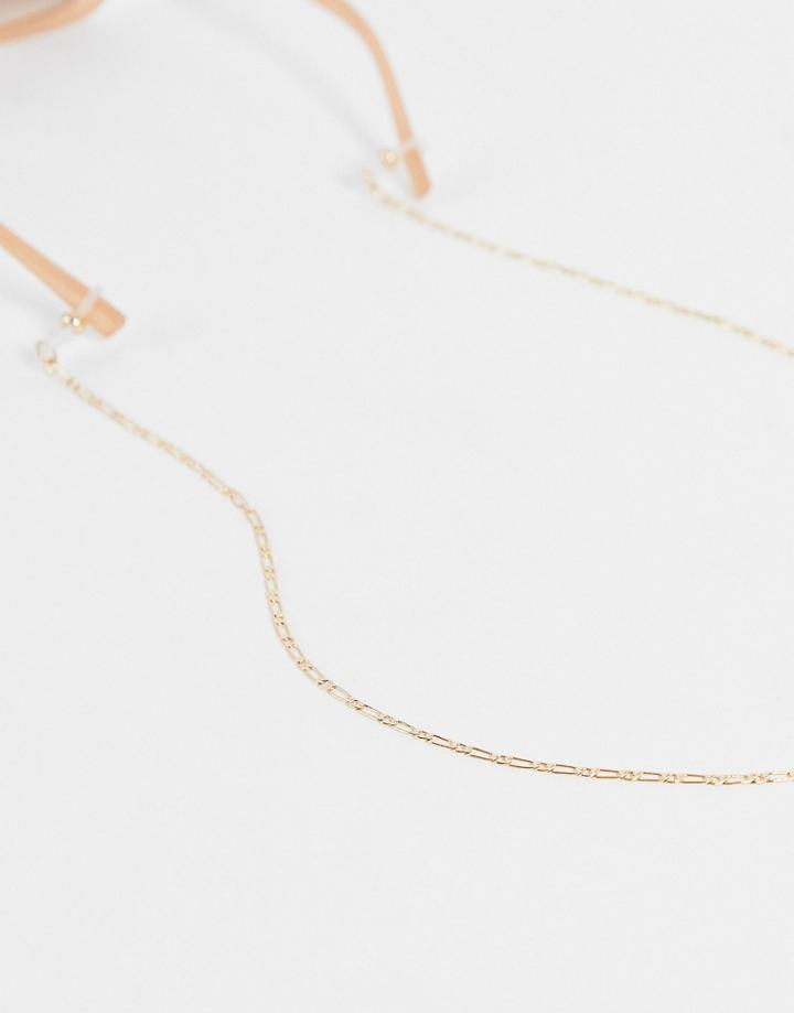 Asos Design 2 Pack Sunglasses Chain With Pearl & Gold Chain-multi