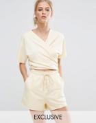 Zacro Sporty Romper With Wrap Front - Cream