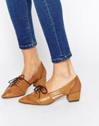 Asos On The Dot Lace Up Heels - Tan