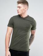 Jack & Jones Originals T-shirt With Raw Edge Pocket And Textured Neck