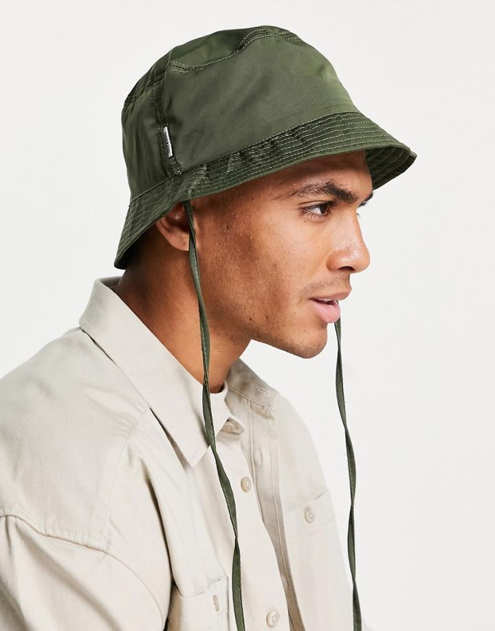 Only & Sons Nylon Utility Bucket Hat In Khaki-brown