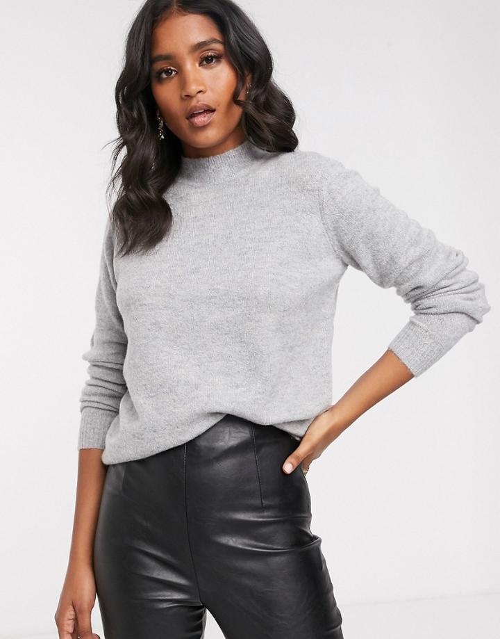 Y.a.s High Neck Brushed Sweater-gray