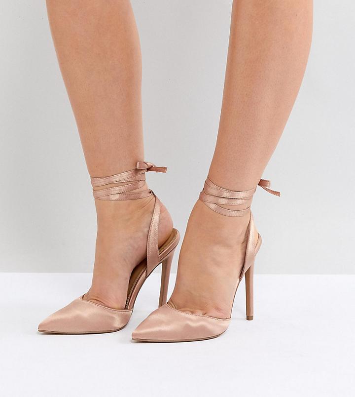 Asos Pied Piper Wide Fit High Heels - Beige