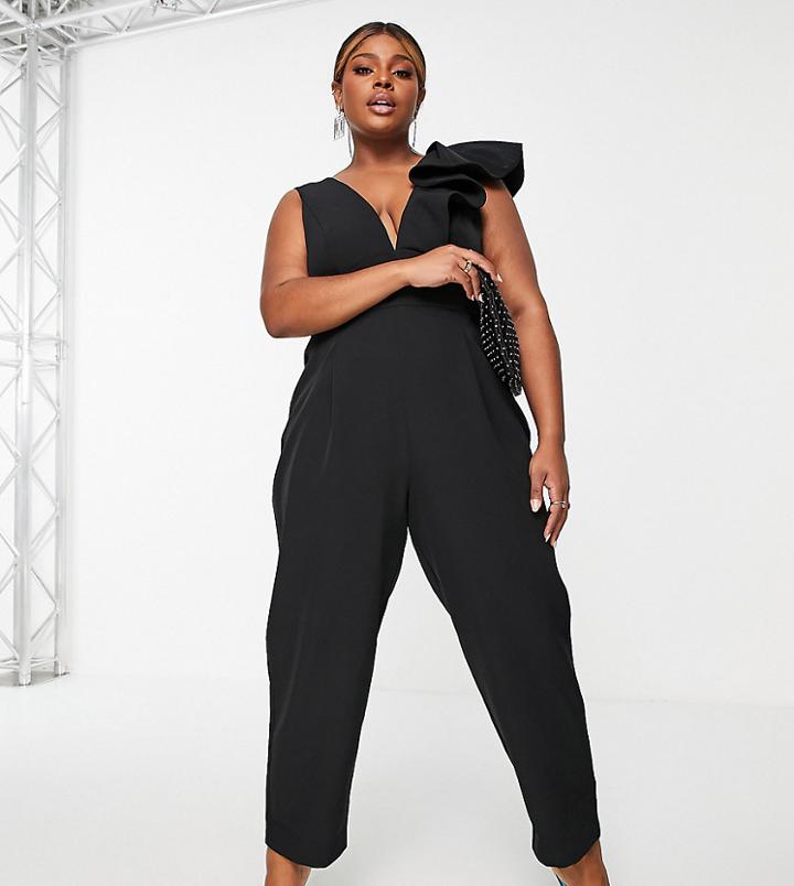 Ever New Curve Structured Shoulder Jumpsuit In Black