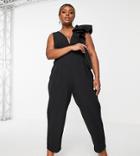 Ever New Curve Structured Shoulder Jumpsuit In Black