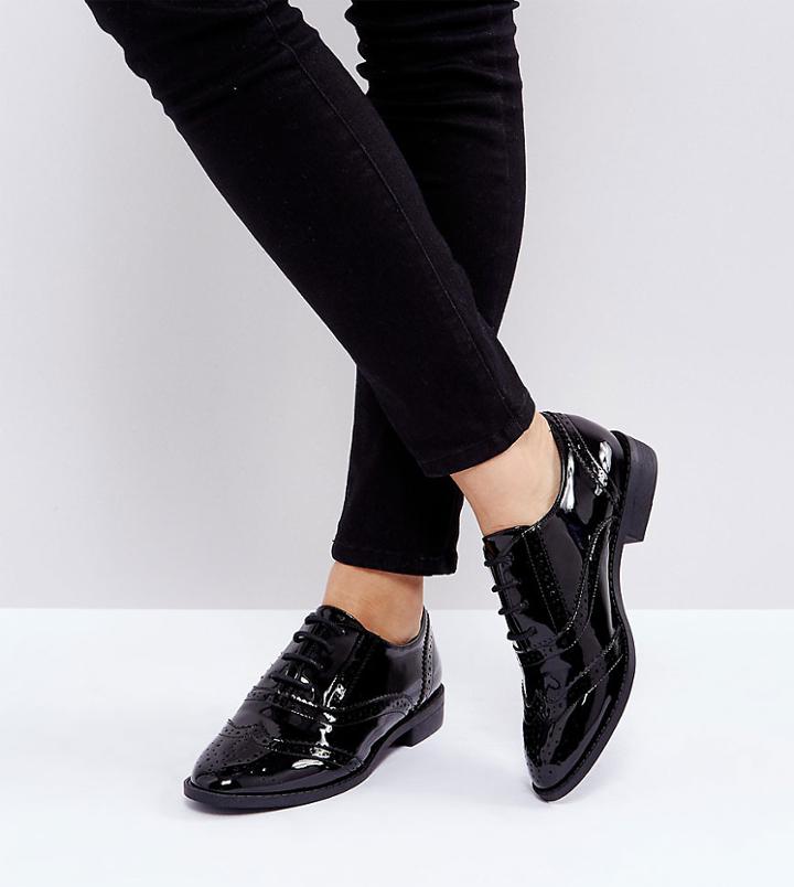 Asos Design Manic Flat Brogues-black