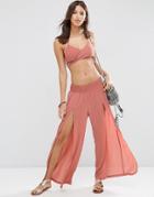 Asos Split Beach Pant Co-ord - Terracotta Orange