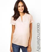 Asos Maternity Exclusive T-shirt In Neppi With Placket - White