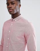Asos Design Casual Slim Oxford In Red - Red
