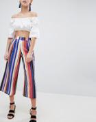Boohoo Stripe Tailored Culottes - Multi