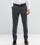 Noak Super Skinny Smart Pants In Herringbone - Gray