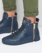 Diesel Nentish Zip Sneakers - Navy
