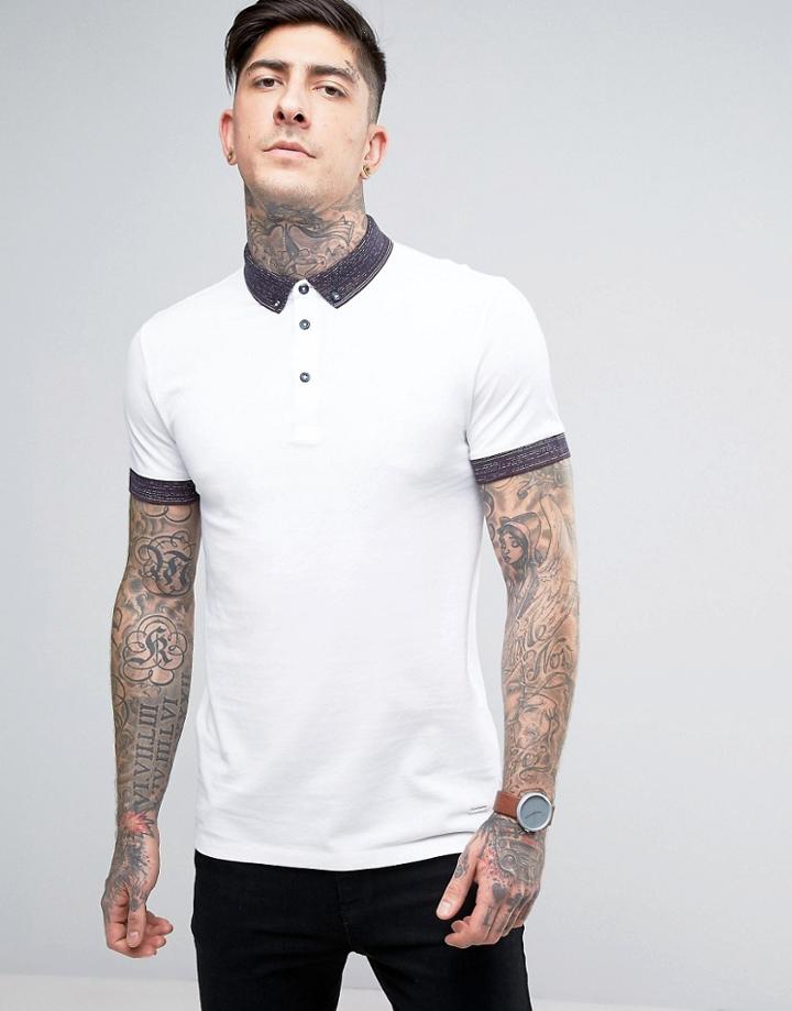 Boss Orange By Hugo Boss Pique Polo Shirt - White