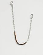 Designb Jean Chain With Beaded Detail In Silver - Silver