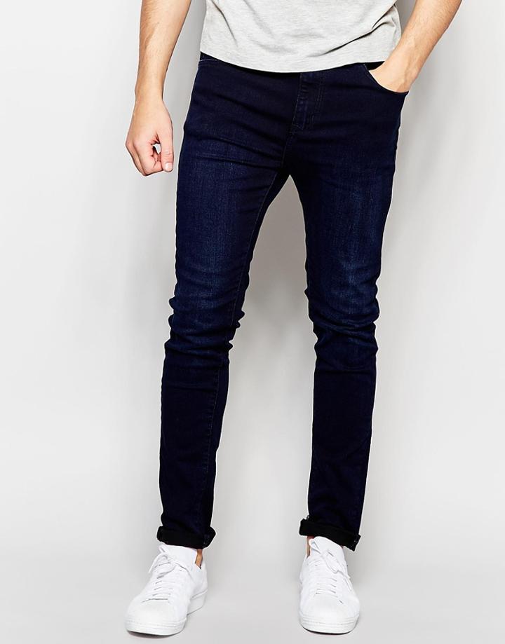 Dr Denim Jeans Leon Slim Tapered Fit Midnight Dark - Midnight