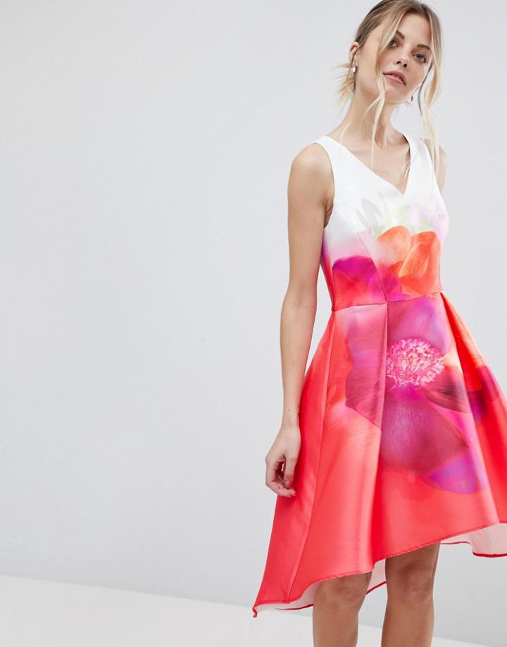 Coast Delgado Print A-line Dress - Red